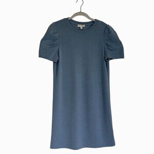 Cynthia Rowley Short Puff Sleeve Midi Dress in Blue - Size Small
